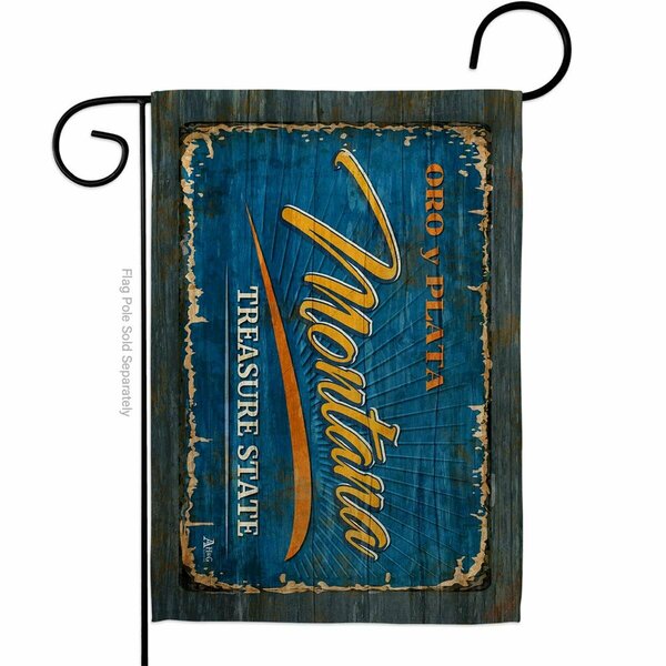 Guarderia 13 x 18.5 in. Montana Vintage American State Garden Flag with Double-Sided Horizontal GU3953823
